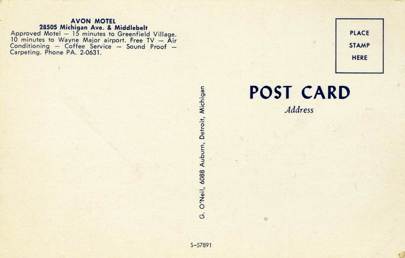 Avon Motel (Evergreen Motel) - Vintage Postcard (newer photo)